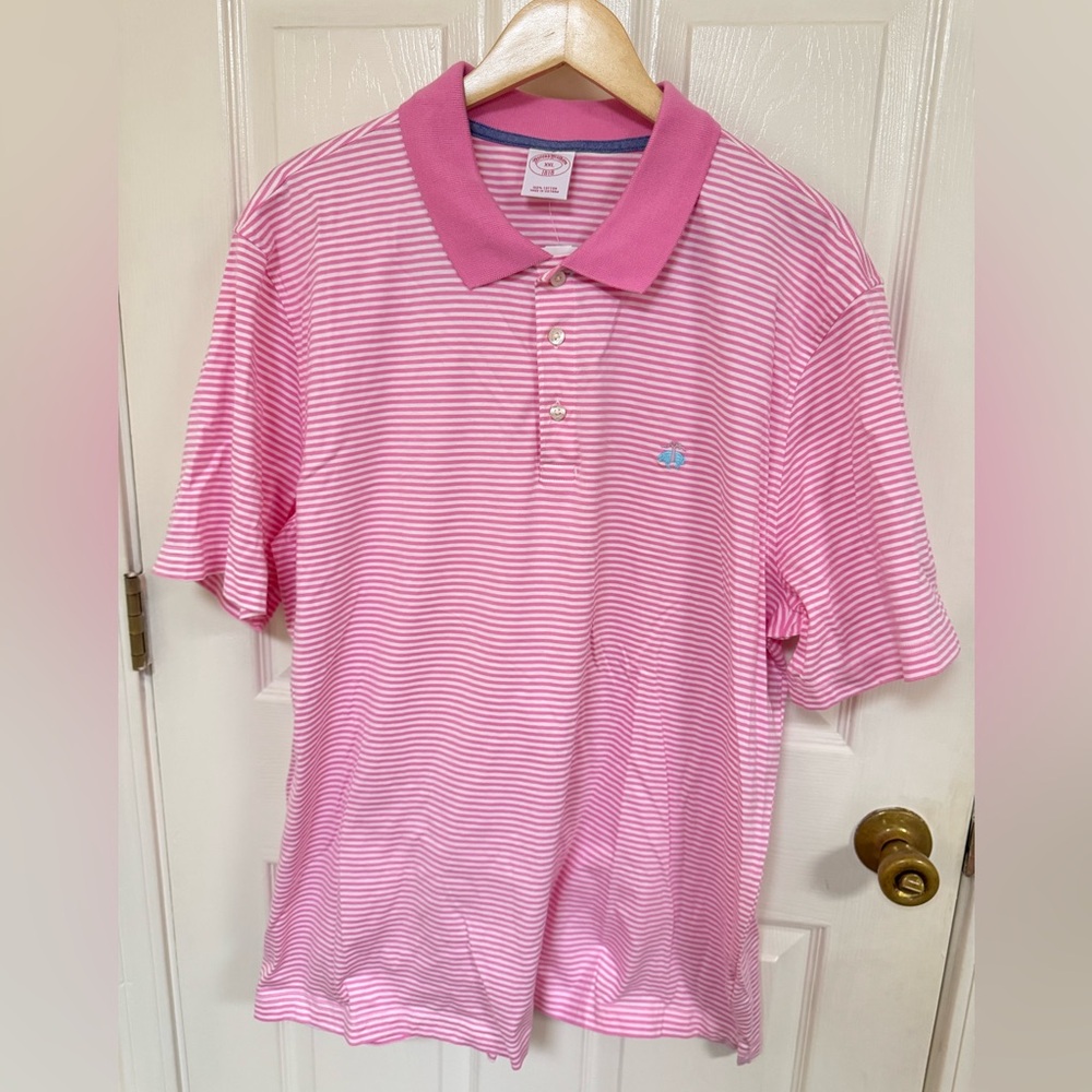 Brooks Brothers Polo shirt in pink and white, NWT - Picture 2 of 6